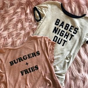 2x GRAPHIC TEES - (XS/S)