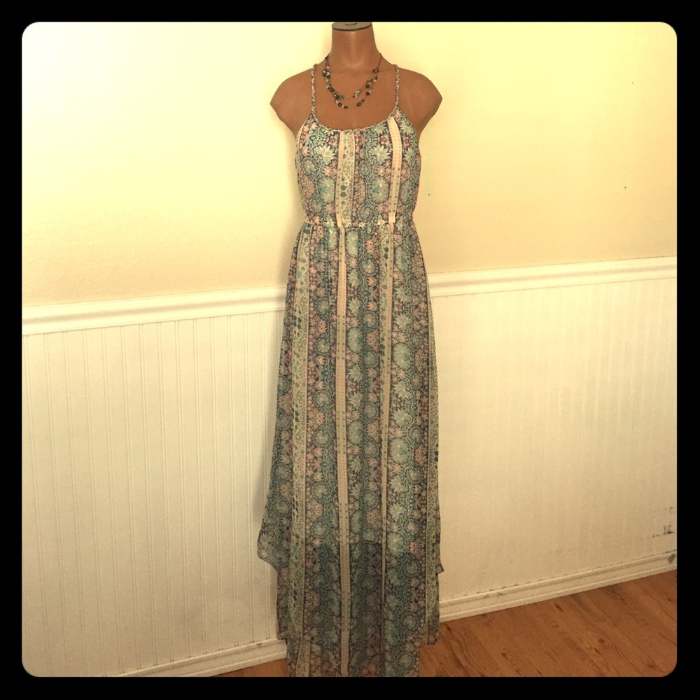 Sheer, lined Vintage AE maxi dress
