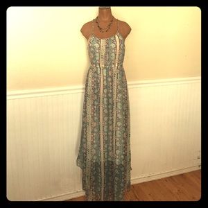 Sheer, lined Vintage AE maxi dress