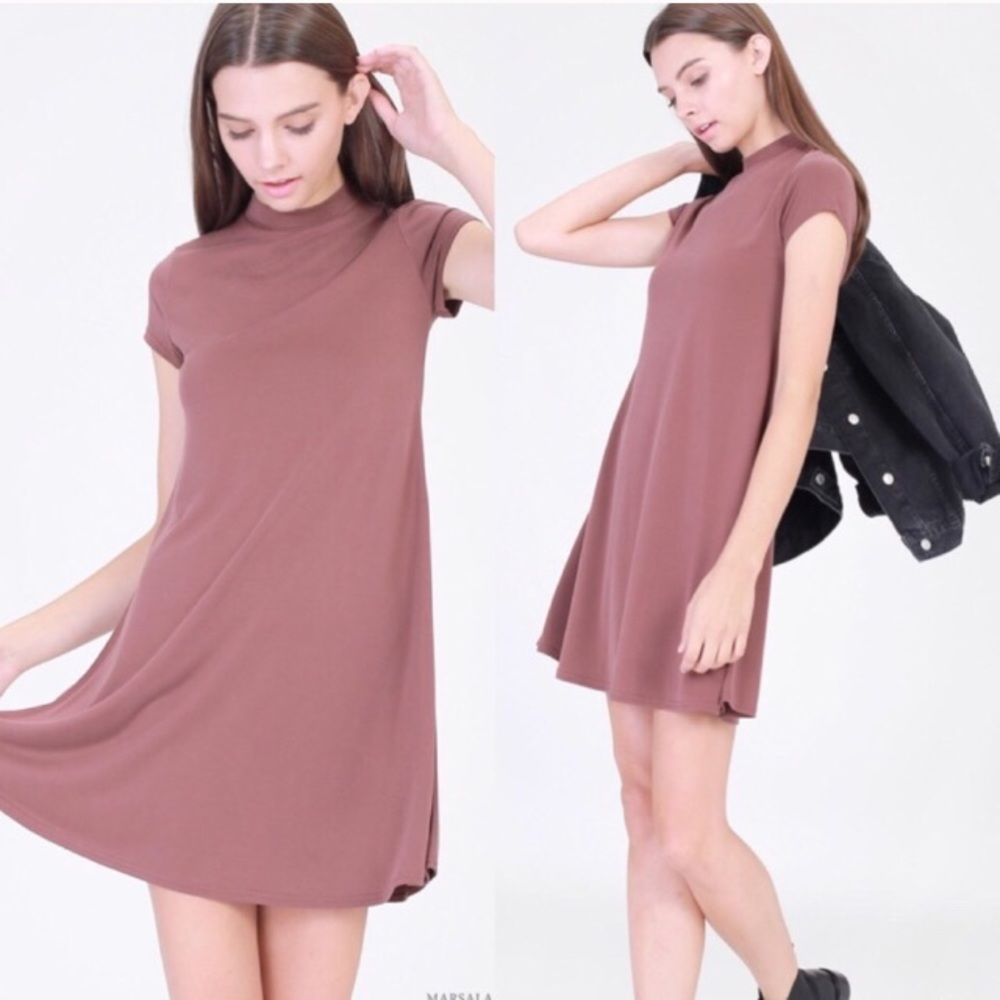 NWT Marsala Mock Turtle Dress