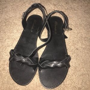 Black braided sandals