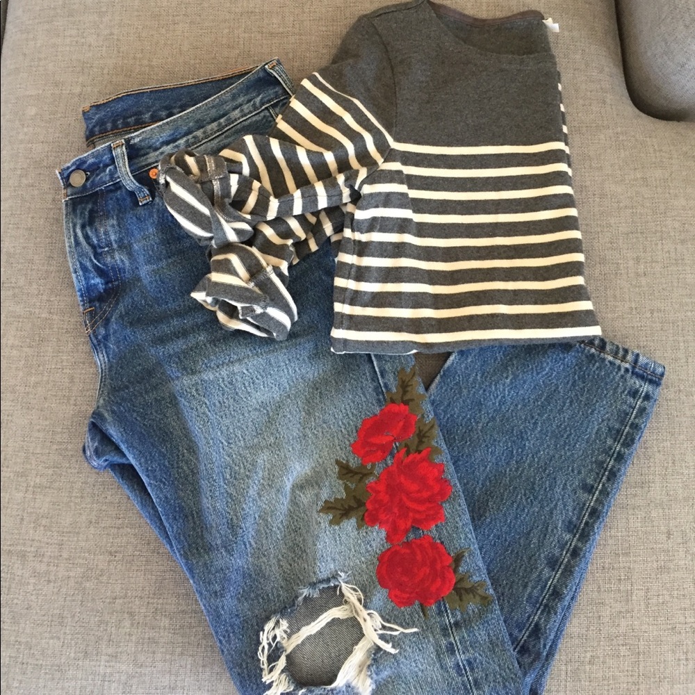 Muji 💯 Percent Cotton Breton Striped Tee