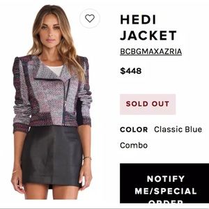 BCBGMAXAZRIA Hedi Tweed Fitted Jacket Sz XS