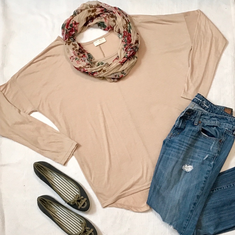 Nude long sleeve shirt