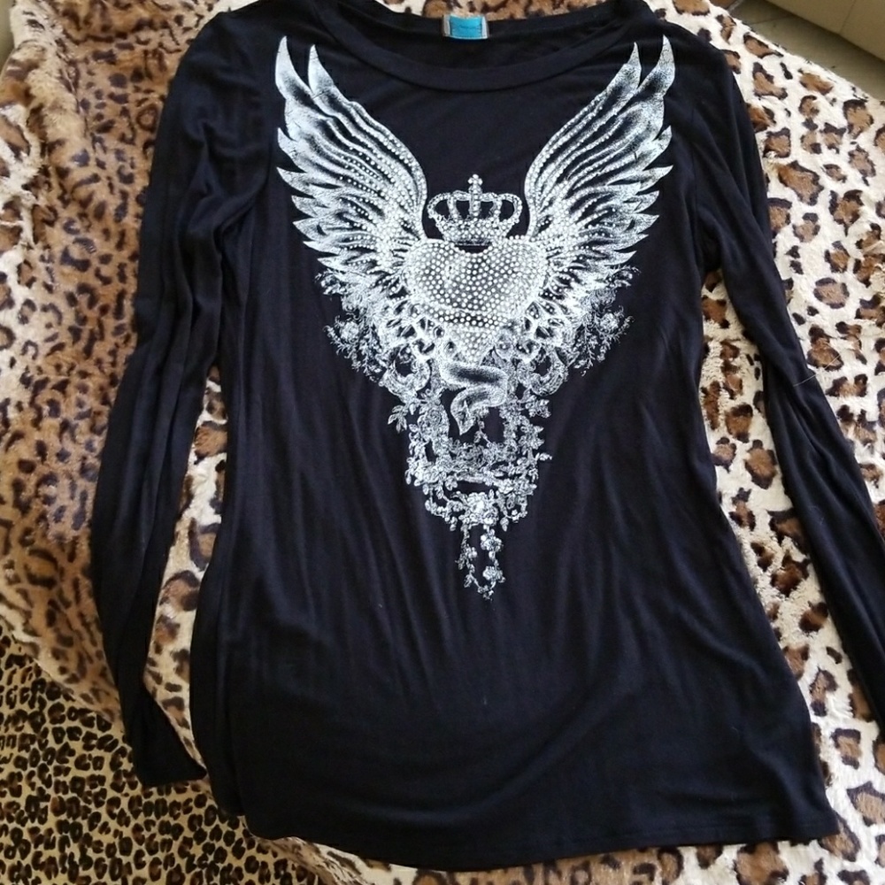Gavriel Angel Crown Slinky Black Long Sleeve NWOT