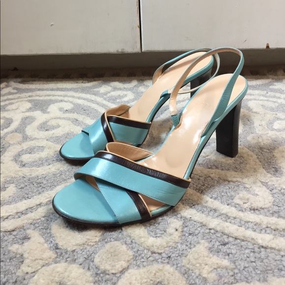 Bally Shoes - Bally Turquoise Leather Strappy Heels