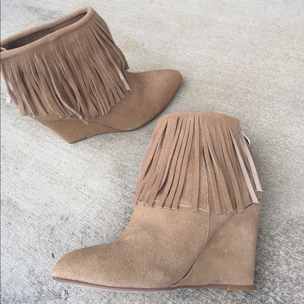 Chinese Laundry Fringe Wedge Boot