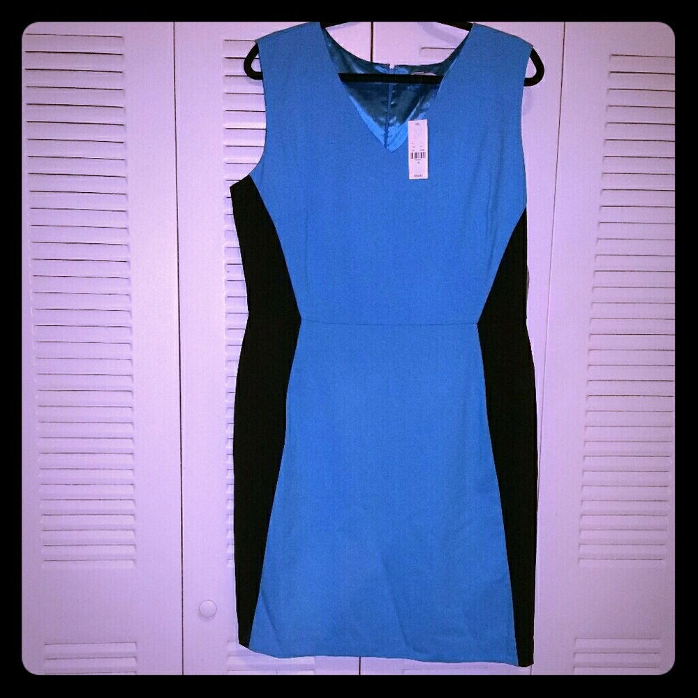 Blue and black dress