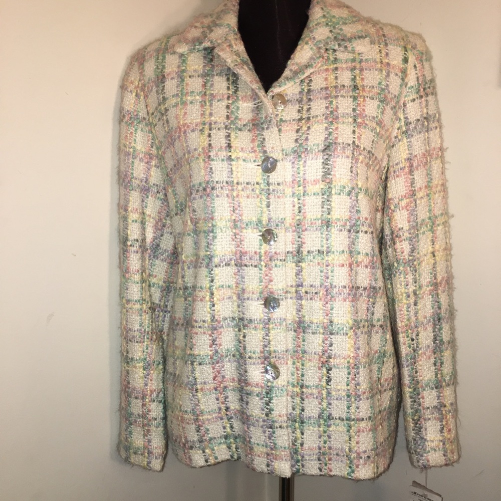 <HP>  ALFRED DUNNER NWT Pastel Plaid Jacket