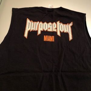Justin Bieber Official Purpose Tour muscle shirt L