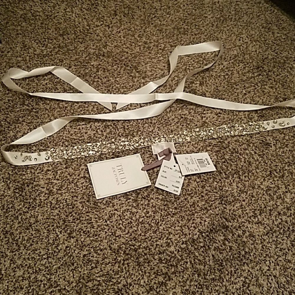 Truly Zac Posen Rhinestone Ivory Wedding Belt