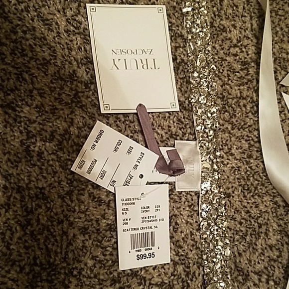 Truly Zac Posen Rhinestone Ivory Wedding Belt main image 4