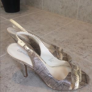 Calvin Klein snake skin heels. Calvin Klein snake skin heels.