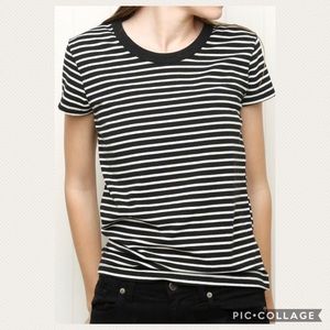 Brandy Melville Black/White Stripe Tee Sz OS