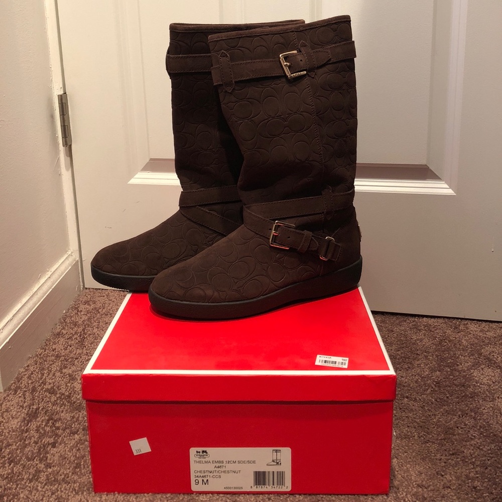 BNIB Coach Suede Boots