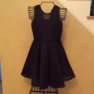 Girls black mesh fancy dress
