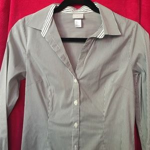 H&M Striped Long Sleeve Button Up (size 8)