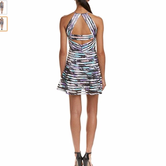 Parker Printed Mesh Inset Dress Small - Picture 3 of 3