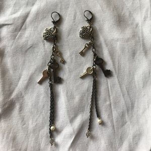 Vintage Betsey Johnson long dangle earrings