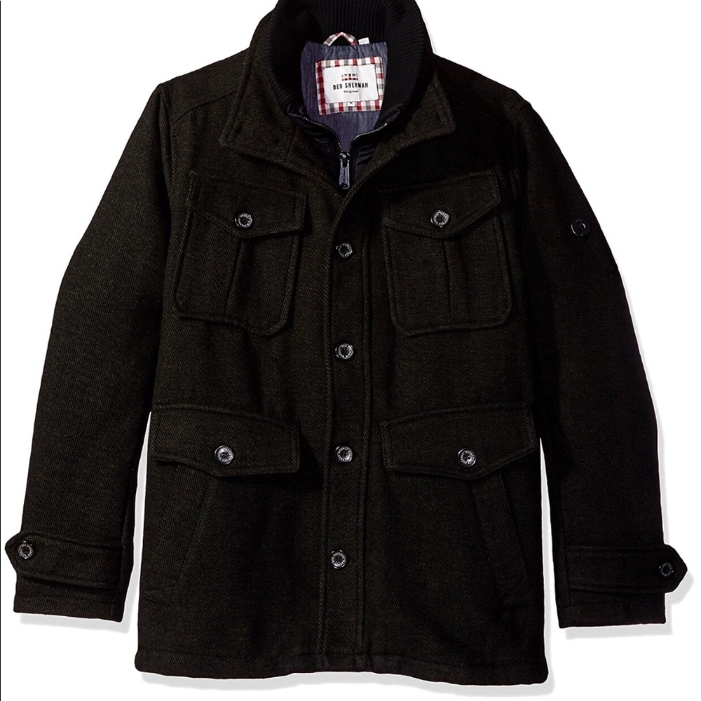 New Ben Sherman Wool Blend Jacket Outwear Size XL