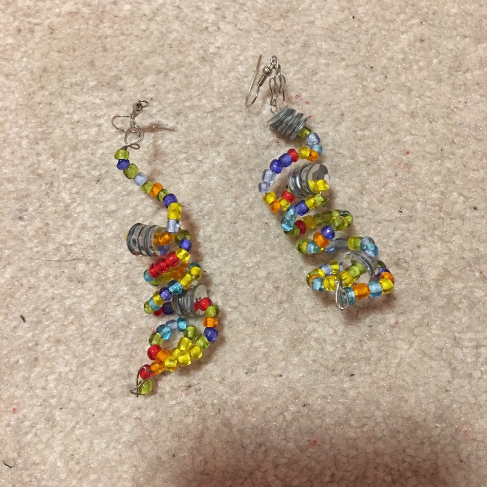 Colorful handmade bead earrings
