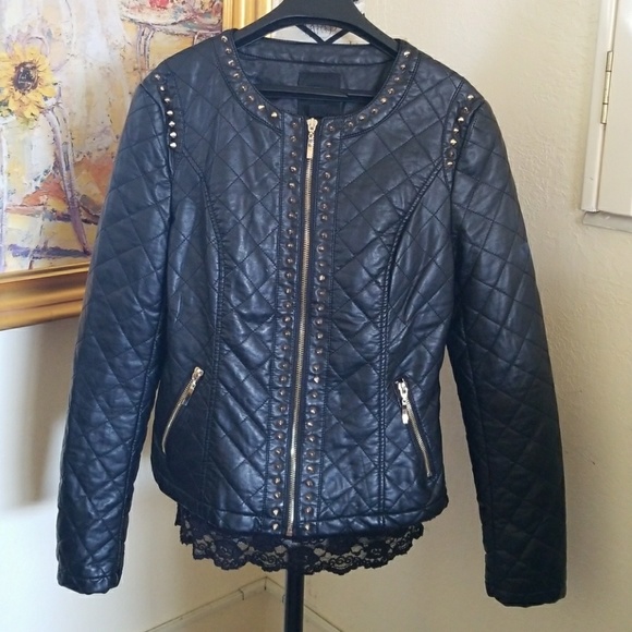 Faux Black leather jacket - Picture 3 of 8