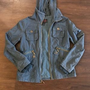 Jack Hooded Teal Military Jacket
