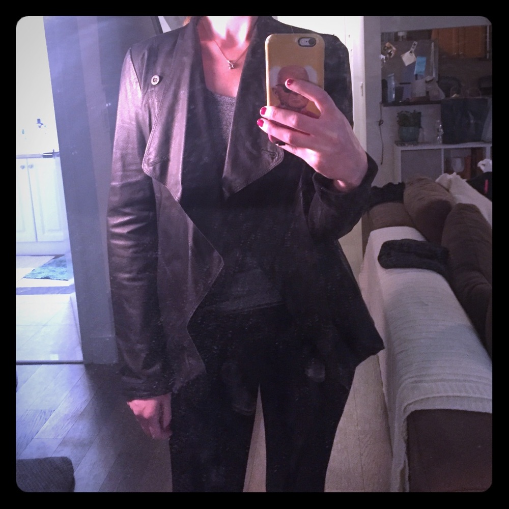 Black leather jacket