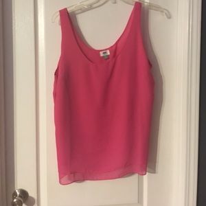 Hot pink tank.