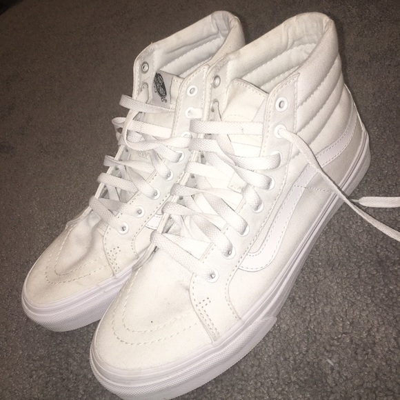 all white sk8 high top slim vans - Picture 2 of 5