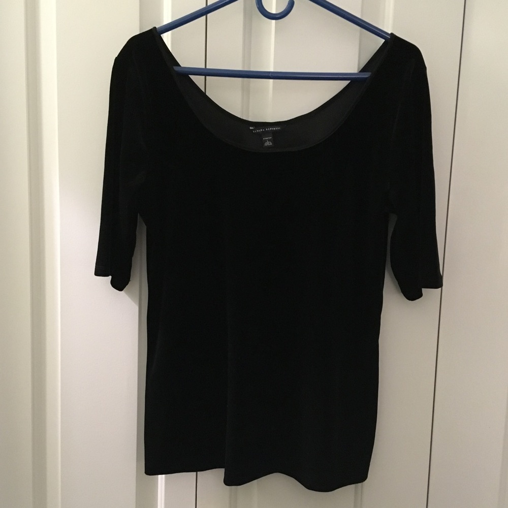 Banana Republic black velvet top