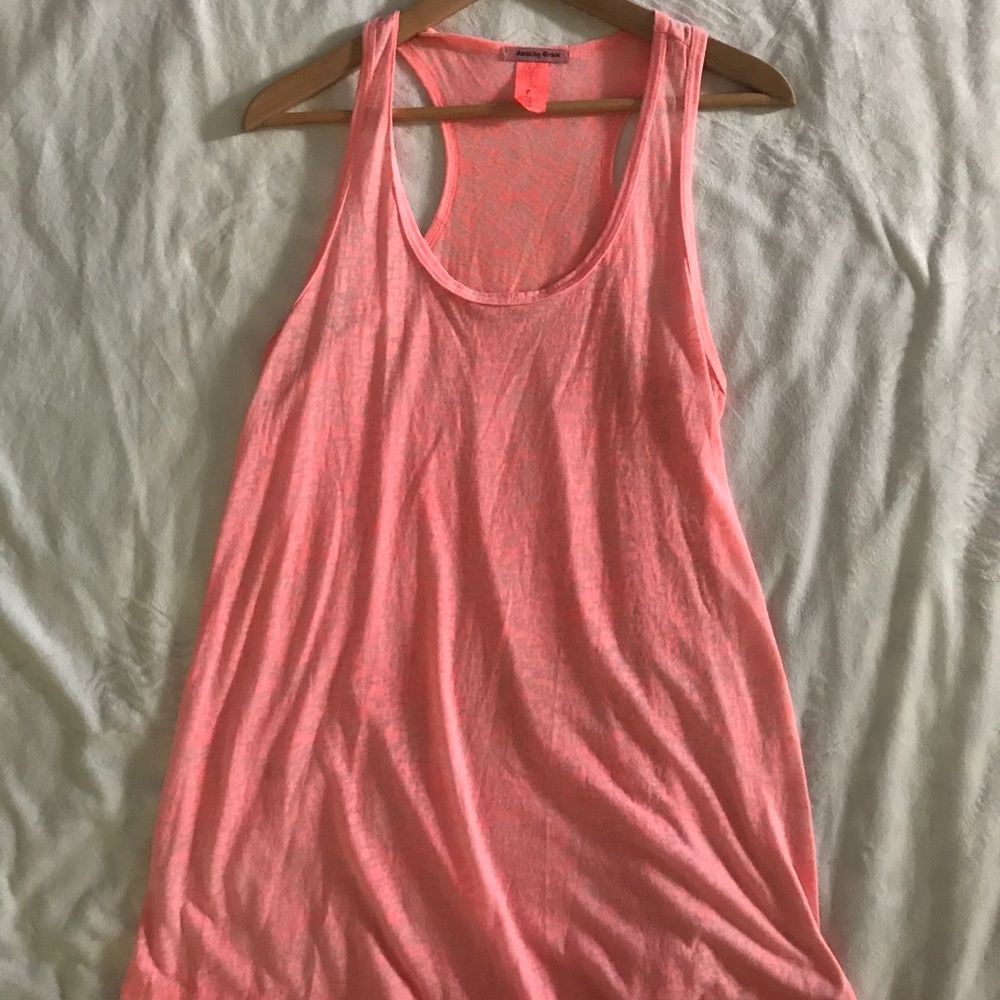 Neon pink, long tank top