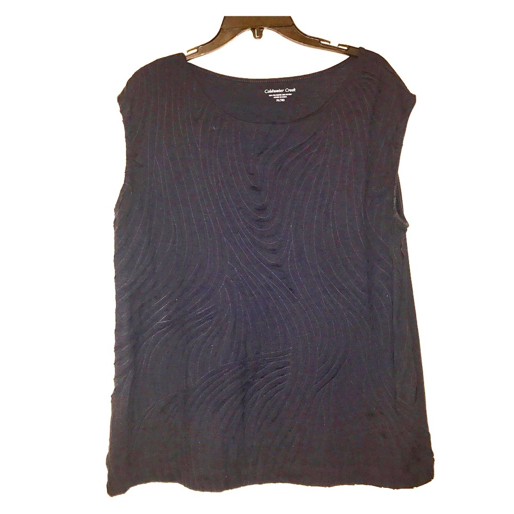 Coldwater Creek navy textured top.