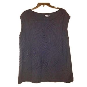 Coldwater Creek navy textured top.