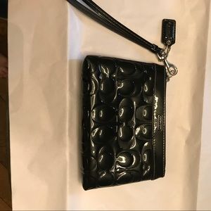 Authentic Coach patent leather wristlet