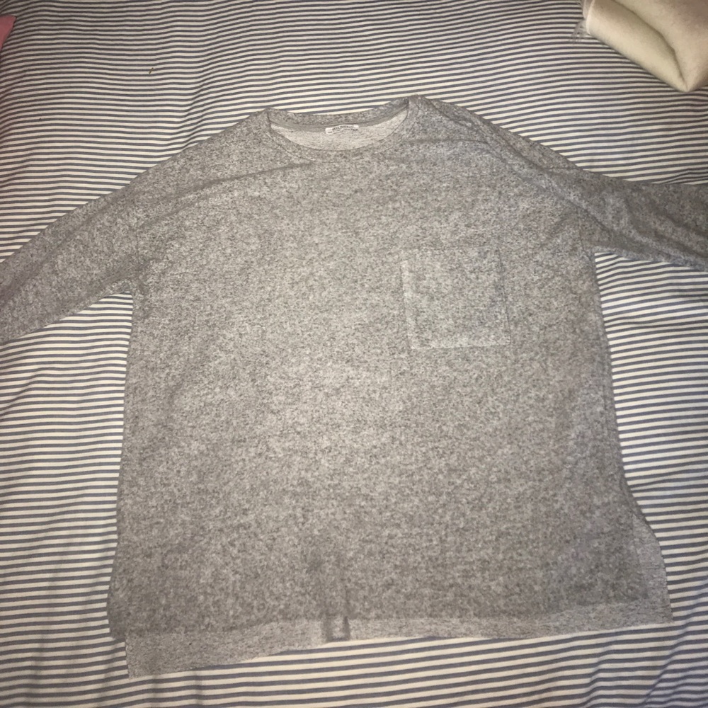 ZARA heathered gray short sleeve t shirt