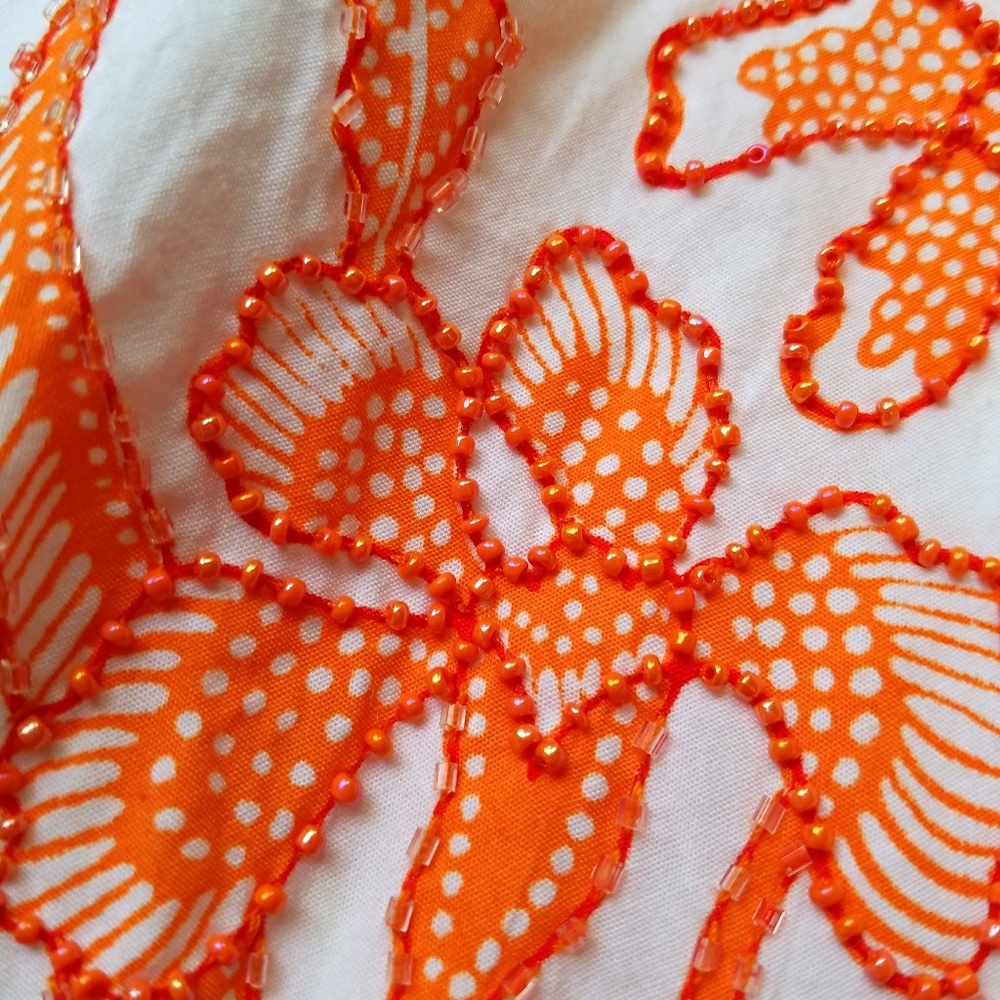 Sequin and beaded crane a-line skirt - Picture 2 of 7