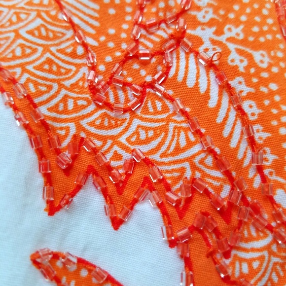 Sequin and beaded crane a-line skirt - Picture 3 of 7