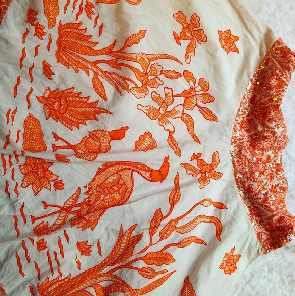 Sequin and beaded crane a-line skirt - Picture 6 of 7