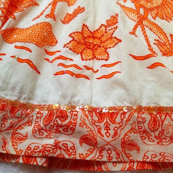 Sequin and beaded crane a-line skirt - Picture 5 of 7