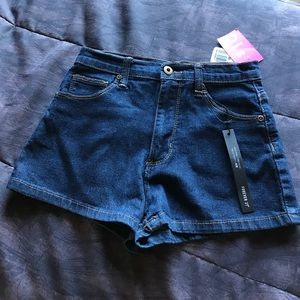 Dark Jean High Waisted Shorts