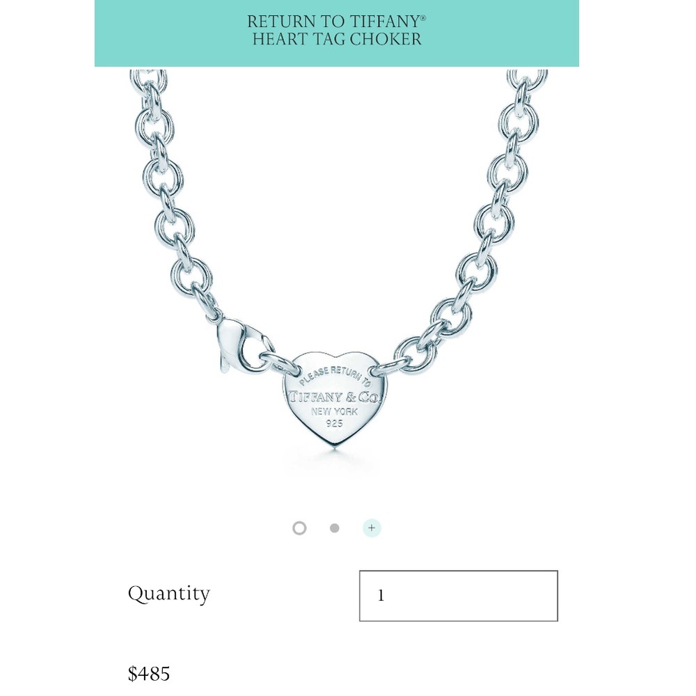 Tiffany Heart Tag Choker and Bracelet SET