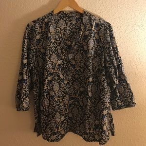 Talbots Ruffled Popover Shirt