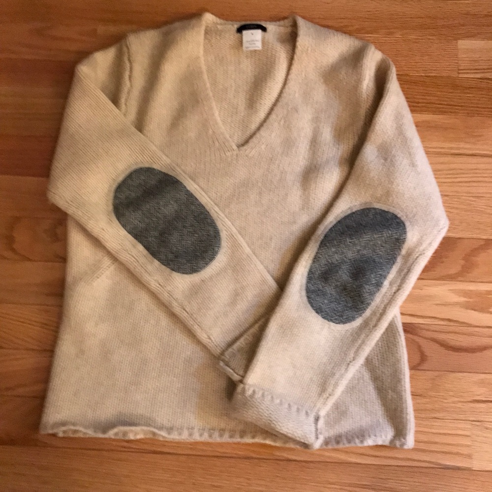 J Crew Sweater with Houndstooth Elbow Pads
