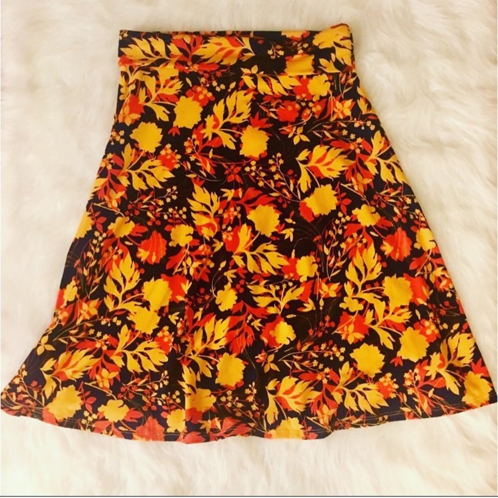 Lularoe Azure Fall Pattern Fold Over Skirt - Picture 1 of 3