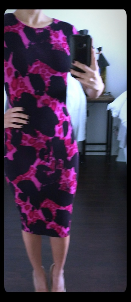 Midi fitted stretch dress