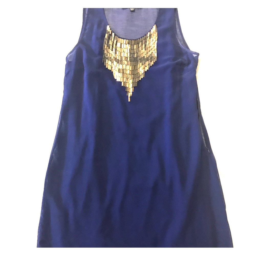 Cobalt blue dress with collar detail