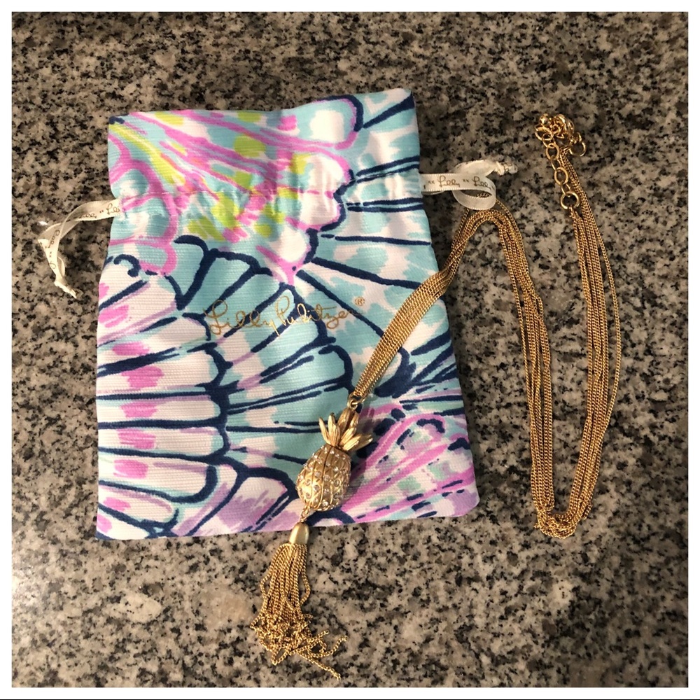 Lilly Pulitzer Flamenco Pineapple Tassel Necklace