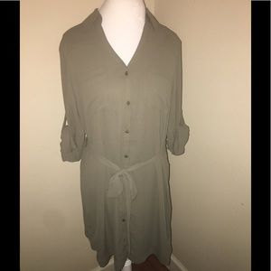 Express button front dress
