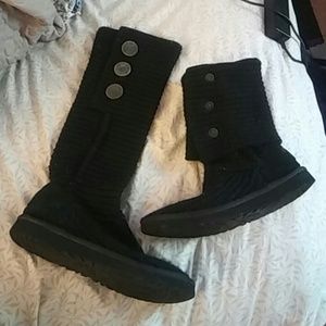 Ugg Cardy Tall Black Knit boots. Sz 8 Ugg Cardy Tall Black Knit boots. Sz 8